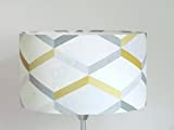 abat-jour géométrique scandinave jaune gris Luminaire diamètre personnalisé cylindre rond idée cadeau anniversaire décoration tendance hygge minimaliste