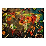 Arterby's® - Premium Cadre Affiches Toile Canvas Peinture - Illustration Poster Cuisine d'épices Colorées - Made in Italy - HD ...