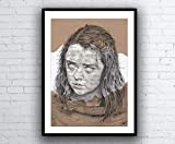 Arya Stark ORIGINAL Portrait Drawing with List of Names - A4 Size Game of Thrones Artwork