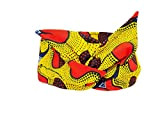 Bandeau headband hairband tissu africain wax Rouge Jaune Orange