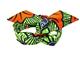 Bandeau headband hairband tissu africain wax Vert Fleur de Mariage Orange