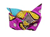 Bandeau headband hairband tissu africain wax Violet Bleu Jaune