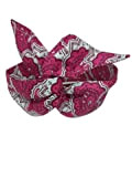 Bandeau Headband tissu africain wax rose blanc