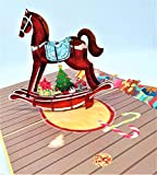 BC Worldwide Ltd fait à la main 3D pop up carte de Noël cheval à bascule jouet cadeau ours en ...