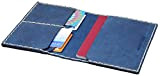 Bleu Porte-monnaie et Porte-passeport en cuir, étui de documents de voyage avec cartes et poches de caisse