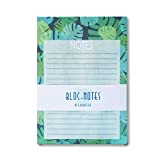 Bloc-notes avec motif vert de feuillages, notes book, carnet, to do list