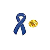 Blue Awareness Ribbon Cancer Épingle Ruban Bleu Prostate Cancer Côlon Colorectal Ankylosant Insigne De Revers Anti-Intimidation Pour Le Syndrome De ...