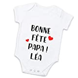 Body bébé personnalisable fête des pères -"Bonne fête papa !" - Cadeau original - Avec prénom