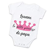 Body bébé personnalisable -"Petite princesse" - Avec prénom et destinataire au choix - Cadeau original