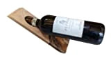 BÒSK - Présentoir à vin en Bois des Alpes (Vieux Noyer de récupération). 24cm, au fini huilé (naturelle de Carnauba), ...