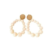 Boucles d'oreilles perles blanches, créoles vintage, cadeau femme