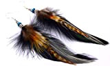 Boucles d'oreilles plumes Adriel - Ethnic Feather - Bijoux ethniques - bijoux plumes noir et marron - grizzly