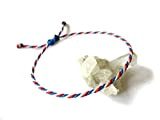 Bracelet corde/fil bleu blanc rouge Couleur Drapeau France. Porte chance/Brésilien/Simple. Fait avec du fil ciré et ajustable. Réf.#P4