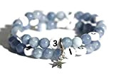 Bracelet d'allaitement avec des perles en angélite bleu