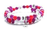 Bracelet d'allaitement de couleur violet et rouge en acrylique