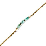 Bracelet en Amazonite, Bracelet pierre naturelle, bijoux femme, lithothérapie, cadeau femme, bracelet acier inoxydable, bracelet or