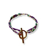 Bracelet Liberty Coton Bio - Fermoir A Bascule or ou argent - En Acier Inoxydable - 17 couleurs possibles de ...