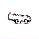 Bracelet mors a cheval sur cordon ajustable en taille, bijou de créateur pour femmes enfants marque By Mode France.