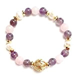 Bracelet Quartz rose,Améthyste et perles d'eau douce
