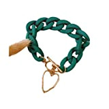 Bracelet VINTAGE // Chaîne à gros maillons en acrylique vert mat