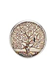 Broche en acier inoxydable, diamètre 25 mm, épinglé 0,7 mm, fait à la main, illustration arbre de la vie Klimt