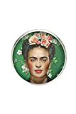 Broche en acier inoxydable, diamètre 25 mm, épinglé 0,7 mm, fait à la main, illustration Frida Feminist