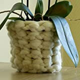 Cache pot de fleurs en fibre de laine épaisse XXL