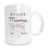 Cadeau mamie - Mug à personnaliser avec votre prénom on t'aime mamie - Cadeau fête des grands-mères - Cadeau personnalisé ...