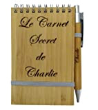 Carnet personnalisé, couverture en bambou, journal personnel en bois gravé cadeau utile, stylo inclus