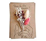 Carte avec fleurs séchées pour demande de témoin, demande en mariage (Veux-tu être ma témoin ?)
