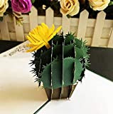 Carte d'anniversaire 3D faite à la main BC Worldwide Ltd. Anniversaire de Cactus Anniversaire de mariage, pendaison de crémaillère, Saint-Valentin, ...