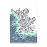 Carte de Marseille - Affiche illustrée