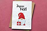 Carte ensemencée Joyeux Noël Gnome. Carte de voeux à planter Sapin aquarelle