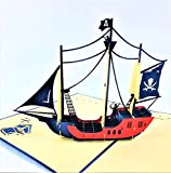 Carte Pop Up 3D faite à la main par BC Worldwide Ltd, carte de voeux Galleon, carte d'anniversaire de bateau ...