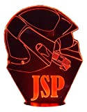 CASQUE POMPIER JSP (jeunes sapeurs-pompiers), lampe illusion 3D à leds, 7 Couleurs.