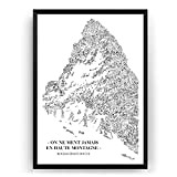 Citation illustrée de Roger Frison Roche -" On ne ment jamais en Haute Montagne" - affiche du celebre alpiniste, aventurier ...