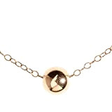 Collier boule en or rose Collier minimaliste en perles remplies d'or rose Longueur 41 cm/16 pouces + rallonge de 5 ...