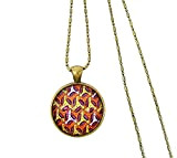 Collier pendentif cabochon * wax * Africain motif ethnique orange jaune bronze collier long coloré tendance fantaisie femme.