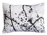 Coussin Splash 30 x 40 cm. taie d'oreiller. Noir et blanc coussins, BeccaTextile.