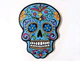 Crâne de sucre bleu - Jour des morts -Dia de Los Muertos - Calavera - Horloge murale