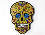Crâne de sucre jaune - Jour des morts -Dia de Los Muertos - Calavera - Horloge murale