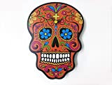 Crâne de sucre orange - Jour des morts -Dia de Los Muertos - Calavera - Horloge murale