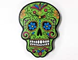 Crâne de sucre vert - Jour des morts -Dia de Los Muertos - Calavera - Horloge murale