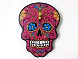 Crâne en sucre fuchsia - Jour des morts -Dia de Los Muertos - Calavera - Horloge murale
