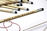 Crayons personnalisés en bois x 5, lot de 5 crayons à papier, gomme noire. Cadeau personnalisable. Gravure de votre texte ...