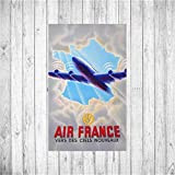 Déco reproduction d'affiche vintage - Air France - sur papier photo 250gr/m2