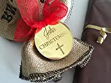 Décoration de baptême personnalisée avec nom et croix pour fête religieuse, fournitures pour enfants ou adultes, Étiquettes cadeau, Gift tags, ...