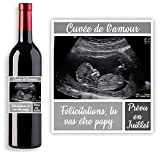 Étiquette échographie pour bouteille de vin ou de champagne - Annonce de grossesse originale