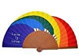Éventail LGBT/Éventail espagnol/Éventail peint à la main/Éventail flamenco/Éventail en bois/Éventails Séville"LOVE is LOVE"