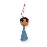 Frida décoratif en feutrine pompon bleu